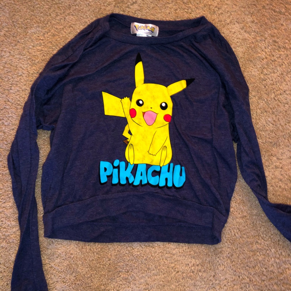 Pikachu Pokémon crop top long sleeve Tee